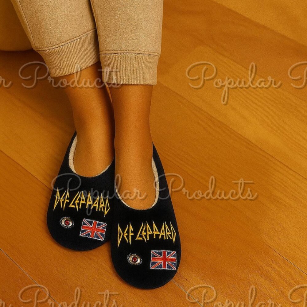 3/$30 Def Leppard | Pull-on Slippers, Navy